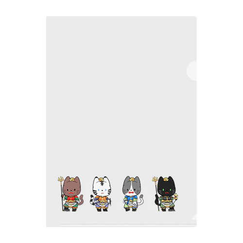 四天にゃんこ Clear File Folder