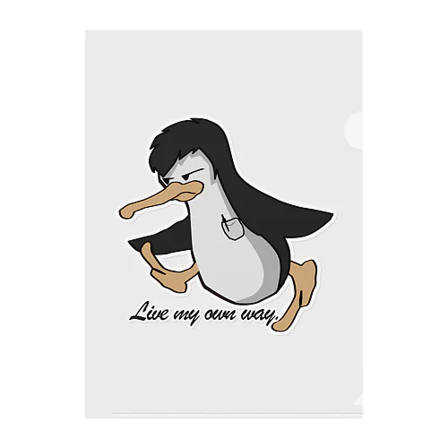 イケメンペン太 ペンギン PENGUIN 胸ポケットにボールペン クリアファイル