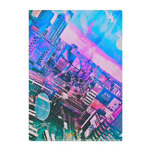 Cyber Neon Tokyo Clear File Folder