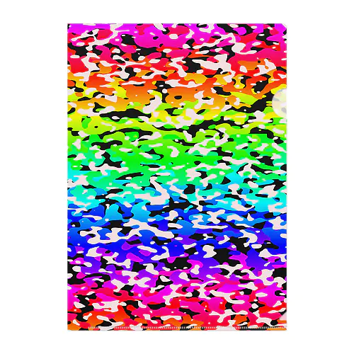 CasualCamo Rainbow カジュアル迷彩 虹色 パターン レインボー Clear File Folder