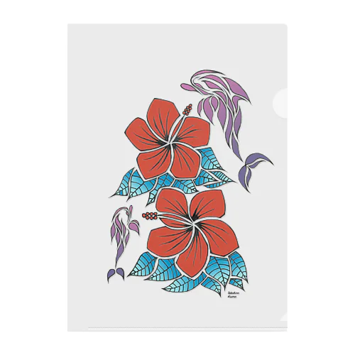 hibiscus & dolphins Clear File Folder