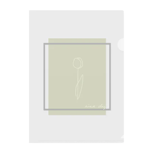 babygray yellow mintgreen Clear File Folder