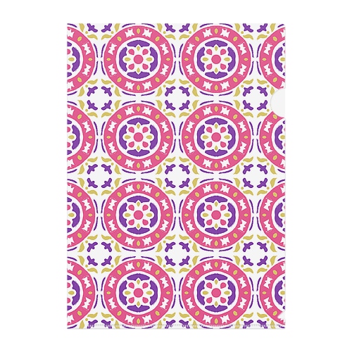 🇵🇹リスボンのアズレージョ #13（ブーゲンビレア） Clear File Folder