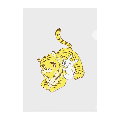 トラちゃんとうさぎちゃん Clear File Folder