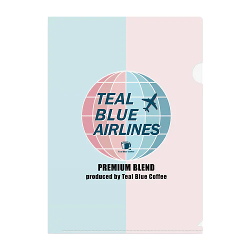 TEAL BLUE AIRLINES Clear File Folder