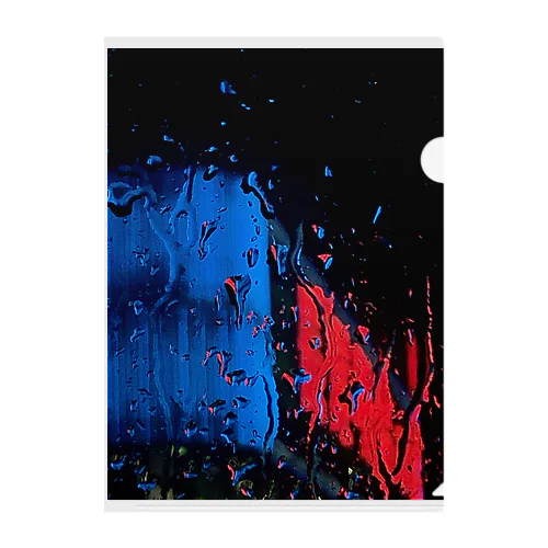 Blue & Red Clear File Folder