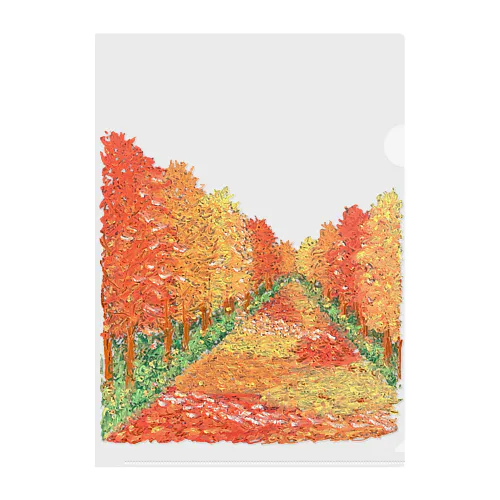 秋の散歩道 Clear File Folder