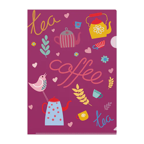 Coffee & Tea  Clear File Folder