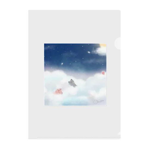 ちょこてて🐱🐱 雲の上 Clear File Folder