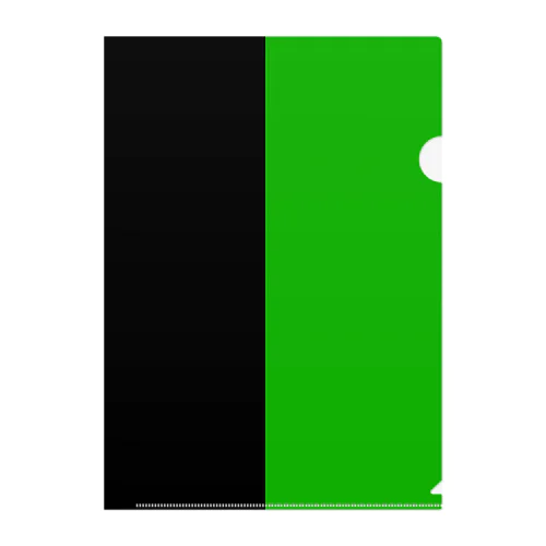 黒×緑 ２色バイカラー Clear File Folder