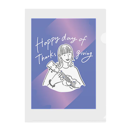 Happy day of thanks giving 全面カラー Clear File Folder