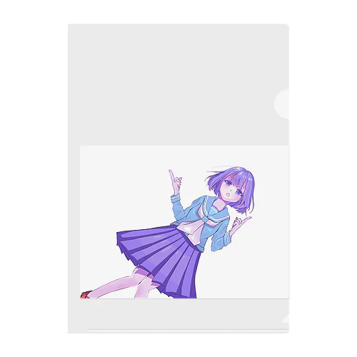 セーラー服の女の子 Clear File Folder