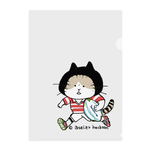 ラグビーねこ Clear File Folder