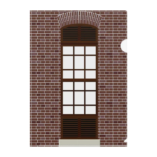 丸山変電所蓄電室の窓（1枚版） クリアファイル