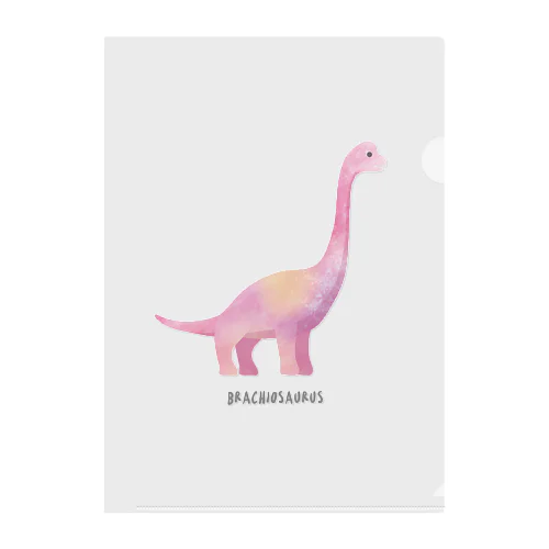恐竜（ブラキオサウルス） Clear File Folder