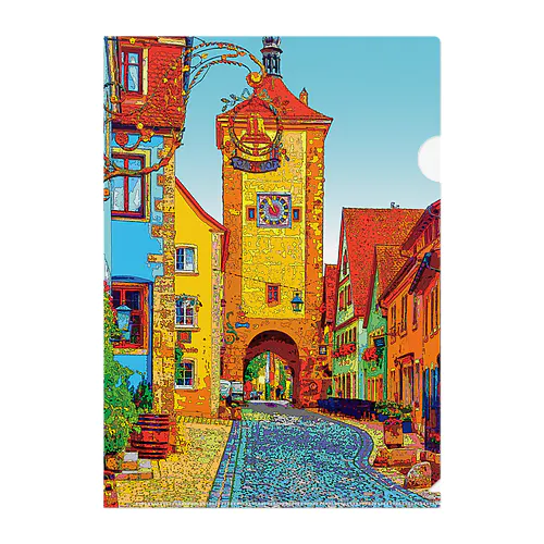 ドイツ ローテンブルクのジーバー塔 Clear File Folder