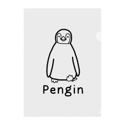 Pengin (ペンギン) 黒デザイン Clear File Folder