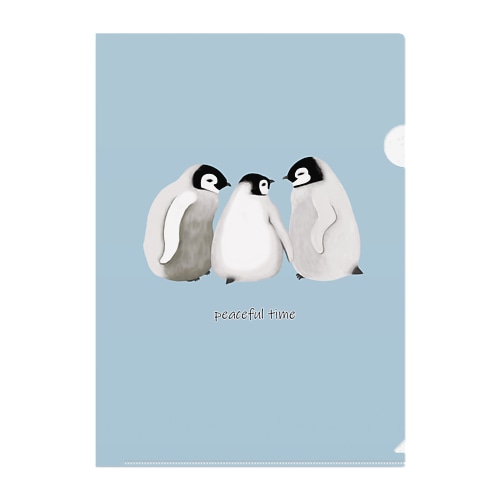 皇帝ペンギンのヒナ２（水色） Clear File Folder