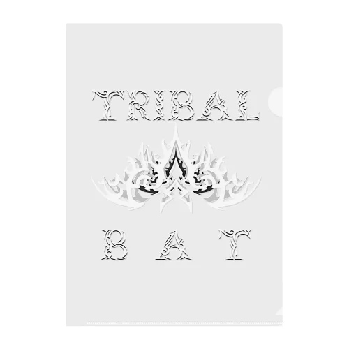 TRIBAL☆BAT LAYERED WHT Clear File Folder