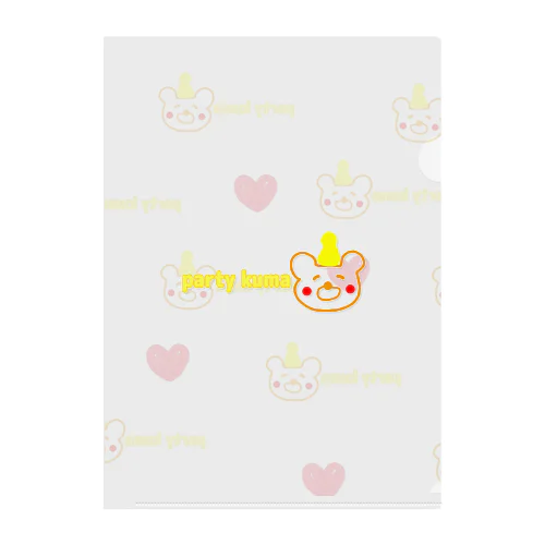 パーティークマ♡ Clear File Folder