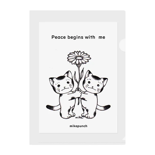Peace begins with me おにぎりキッズ Clear File Folder