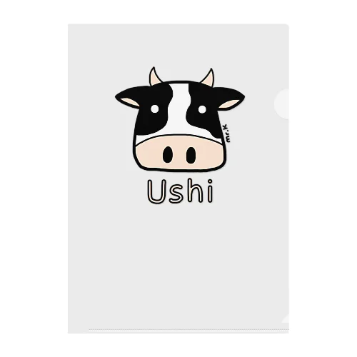 Ushi (牛) 色デザイン クリアファイル