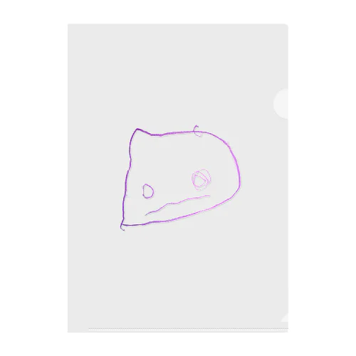 こどもの絵　おばけねこちゃんのかばん クリアファイル