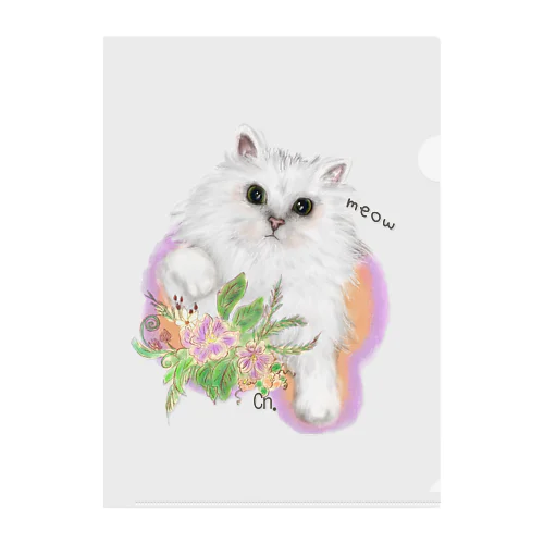 meow meow Persian cat Clear File Folder