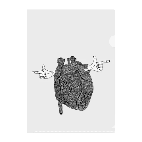 心臓　アート クリアファイル