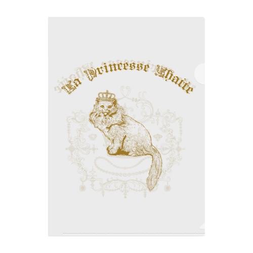 Donation Items for cats 『La Princesse Chatte』猫姫👑猫の王女様👑パリ Clear File Folder