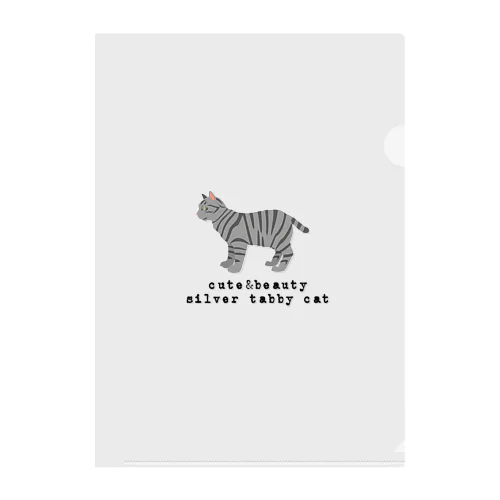 猫1-7 サバトラ猫 Clear File Folder