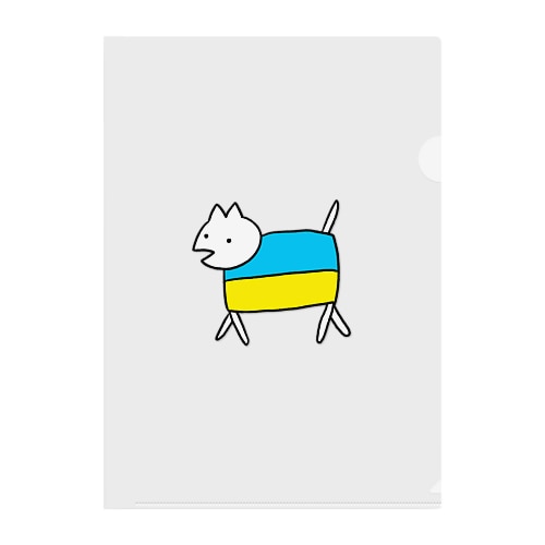 【ちょい安】ウクライナ国旗くん-ウクライナ国旗ねこ Clear File Folder