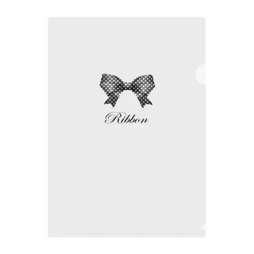 Ribbon-Black Clear File Folder