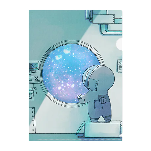 ふしぎ宇宙飛行士のクリアファイル Clear File Folder