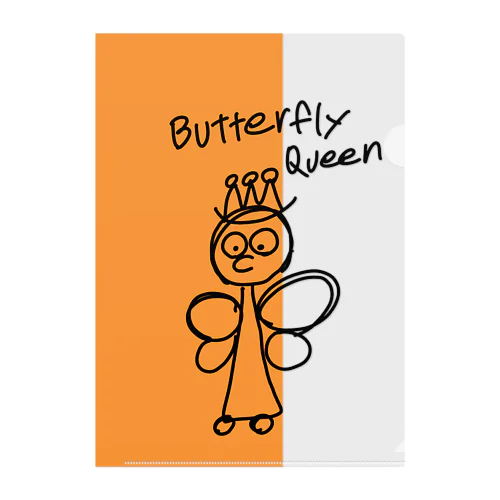 Butterfly queen orange  クリアファイル