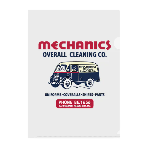 MECHANICS OVERALL CLEANING CO Clear File Folder