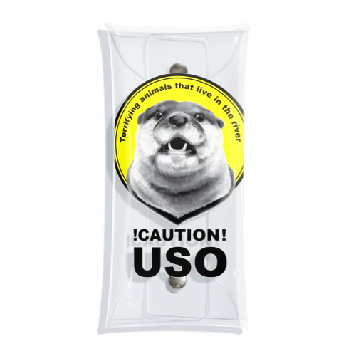 【背面柄】USO（黒文字） Clear Multipurpose Case