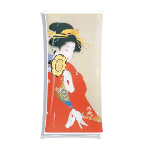 Ukiyoe  浮世絵　上村松園・鼓の音 Clear Multipurpose Case