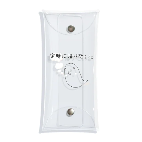 『定時に帰りたい。』(白・薄色ver.) Clear Multipurpose Case