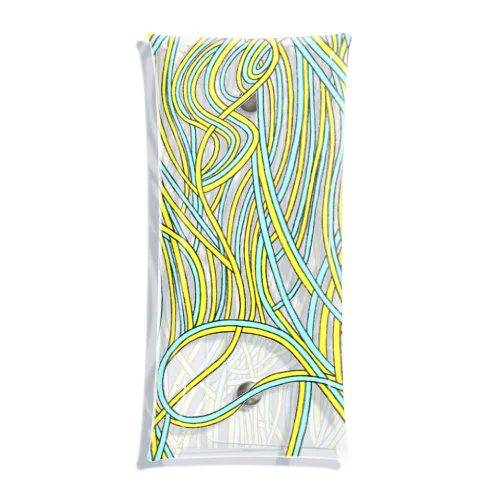 糸：lightblue&yellow クリアマルチケース
