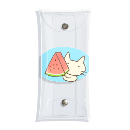 スイカねこ Clear Multipurpose Case