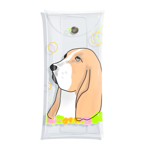 バセットハウンド癒し犬 Clear Multipurpose Case