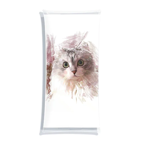 猫　デッサン風イラスト Clear Multipurpose Case