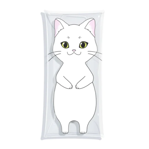 にゃ王さま　白　コモノ　猫 Clear Multipurpose Case