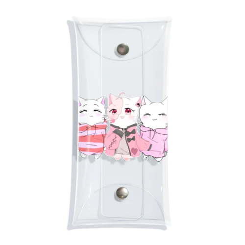 ピンクねこ兄弟 Clear Multipurpose Case