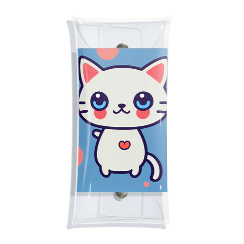 狛猫のミケ「はーとびーと」 Clear Multipurpose Case