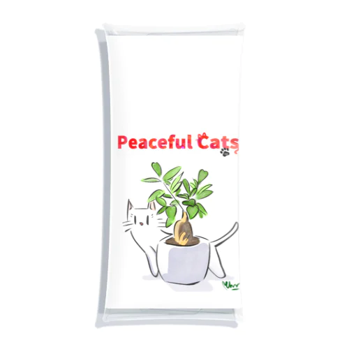 Peaceful Cats ガジュマル Clear Multipurpose Case