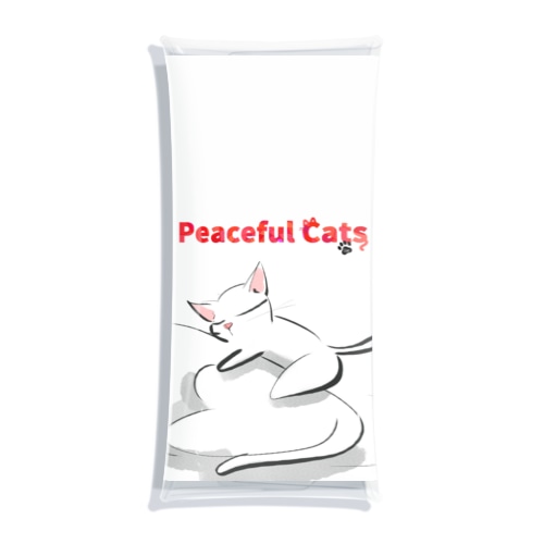 Peaceful Cats おやすみ Clear Multipurpose Case