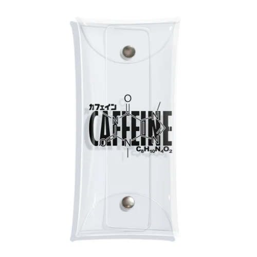 化学Tシャツ：カフェイン：コーヒー：紅茶：化学構造・分子式：科学：学問：理系 Clear Multipurpose Case