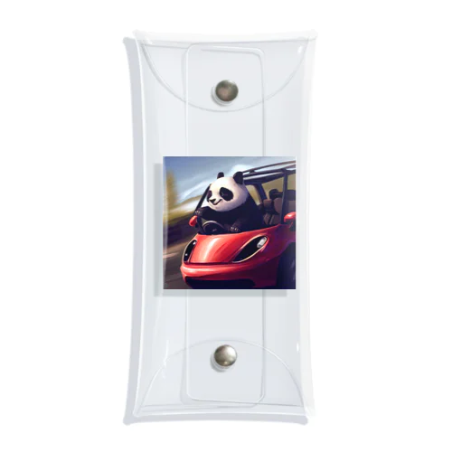 Panda driving a car（車を運転するパンダ） Clear Multipurpose Case